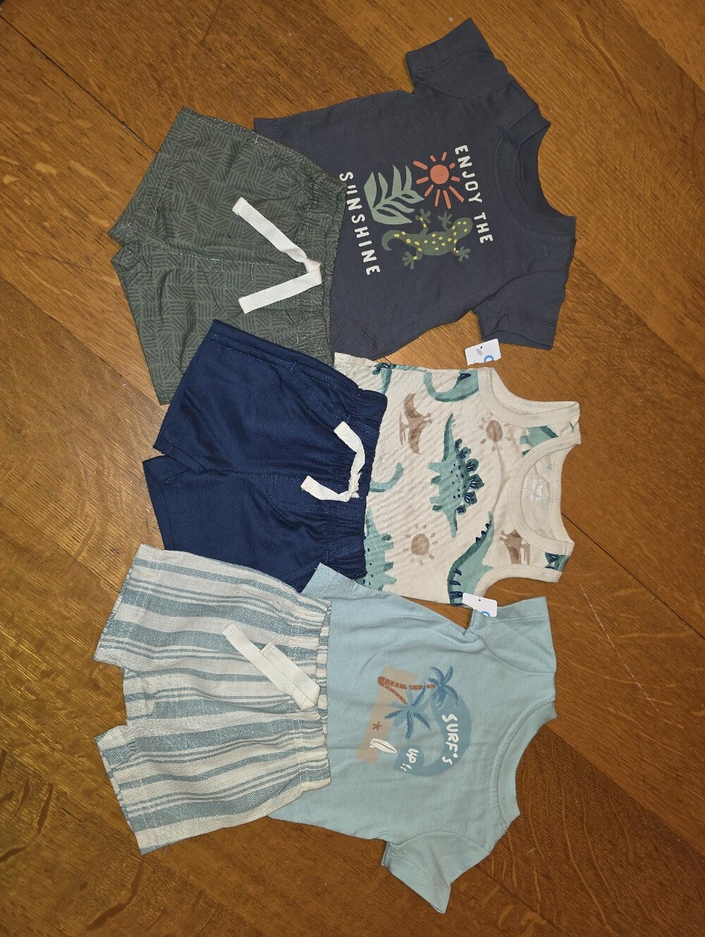 Bundled Set of 3 NWT 2-Piece Infant Boy's NEWBORN Outfits from CARTER'S